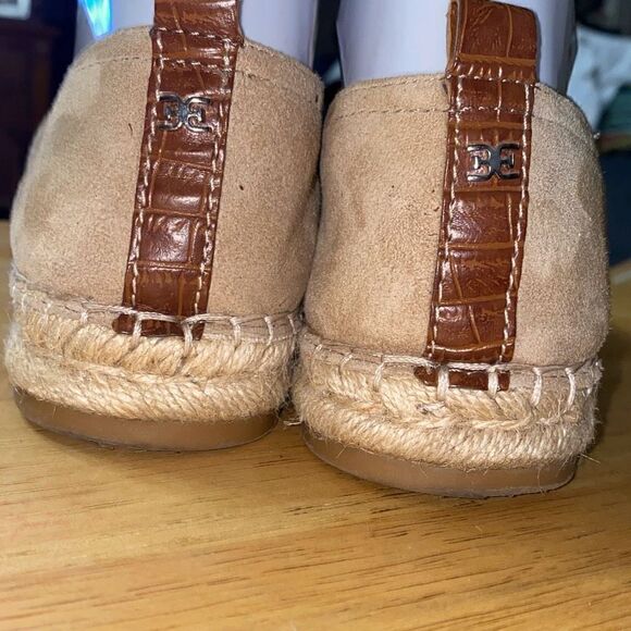 Sam Edelman Carrin Platform Espadrilles tan suede leather 7.5W - Picture 5 of 8